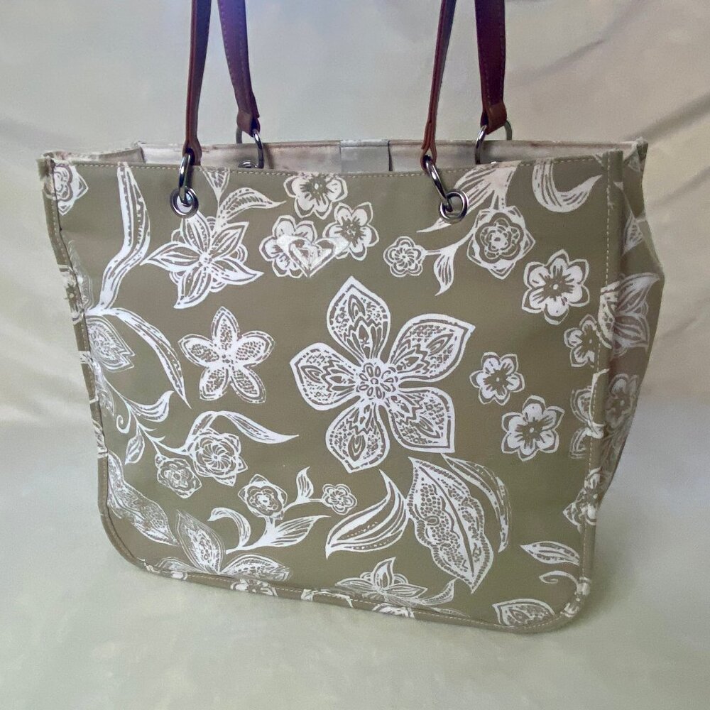 Vintage Roxy Hibiscus Design Canvas Tote Bag
